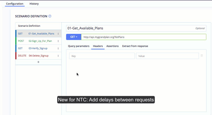 New test create features, BlazeMeter