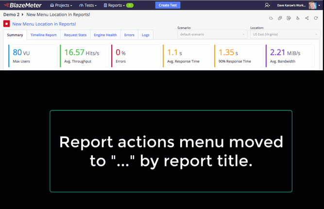 blazemeter reporting updates