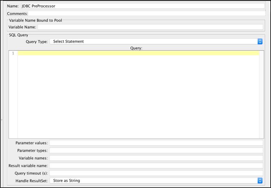 jmeter, jdbc preprocessor