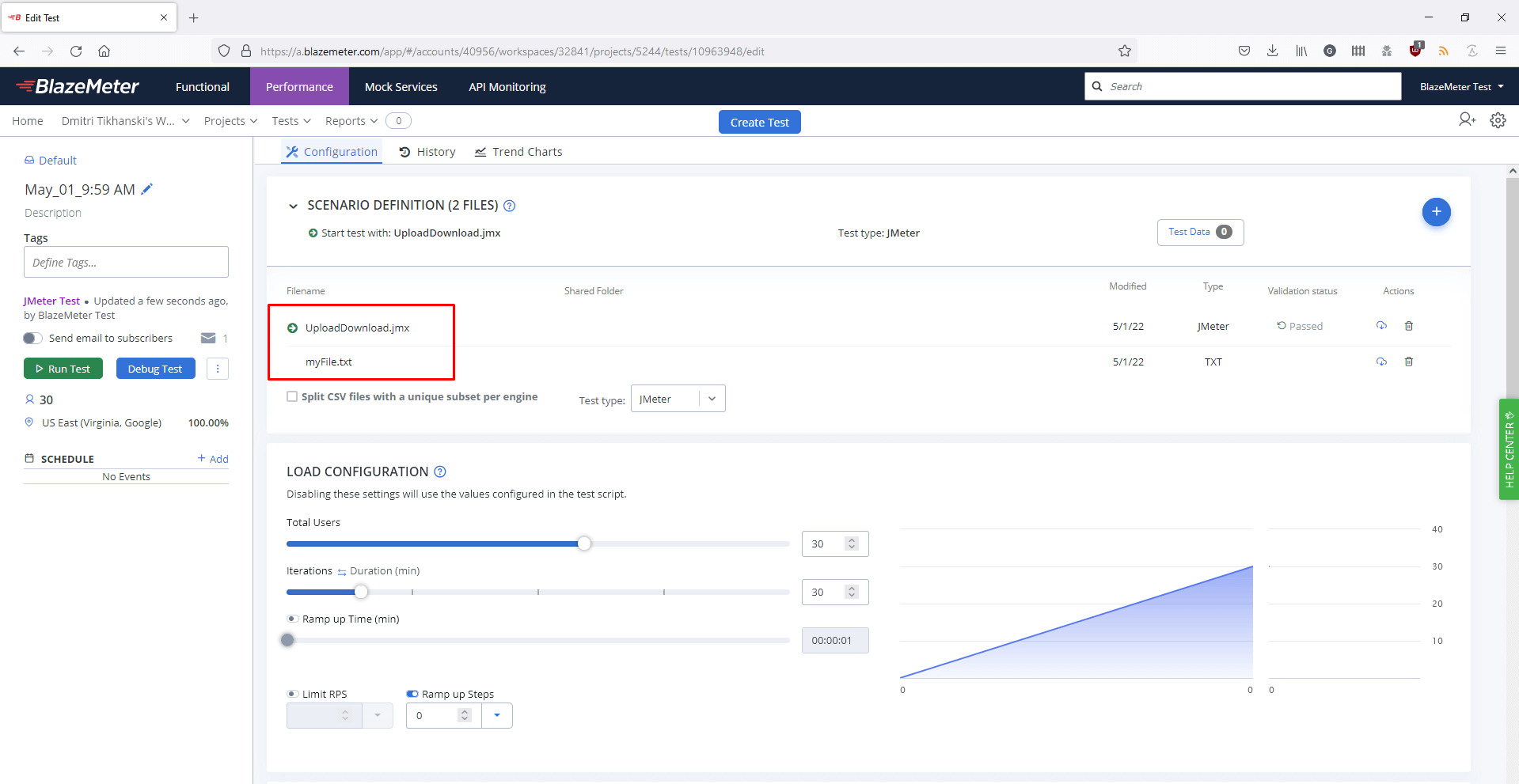 Creating upload/download scenario during JMeter performance testing