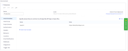 BlazeMeter API Monitoring Initial Variables