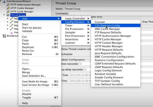 add config element to jmeter