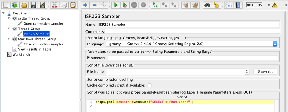 cassandra performance testing with jmeter and groovy