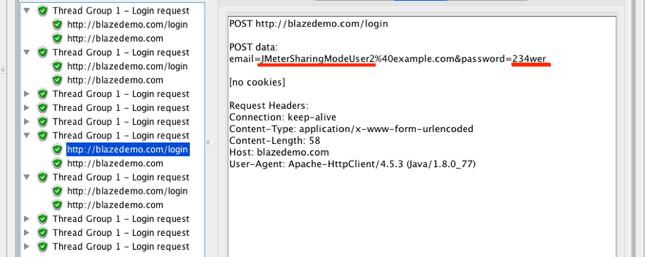 thread group sharing csv data set config