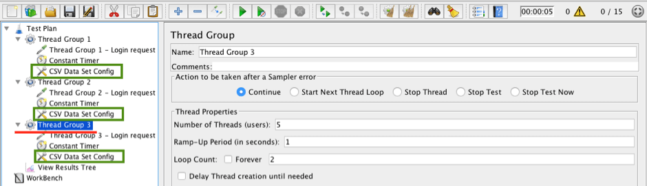 jmeter, edit sharing mode