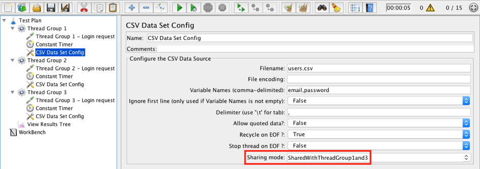 jmeter csv data set config edit sharing mode
