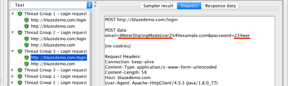 three thread groups jmeter sharing mode