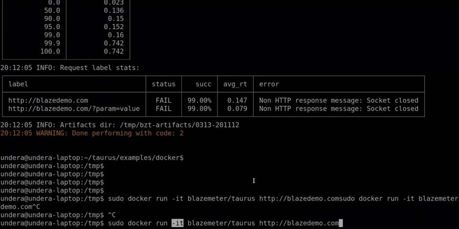 Example of command