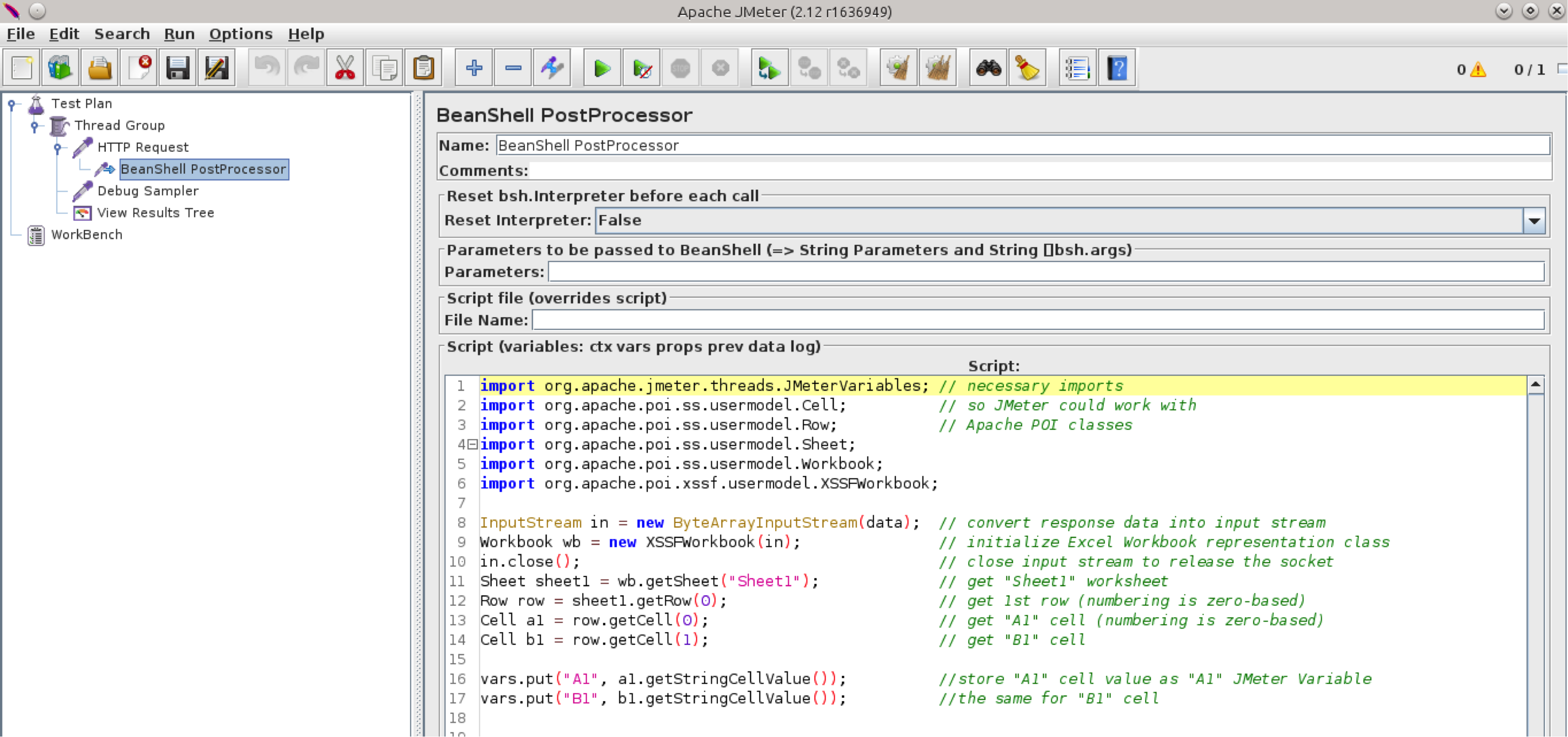 beanshell postprocessor