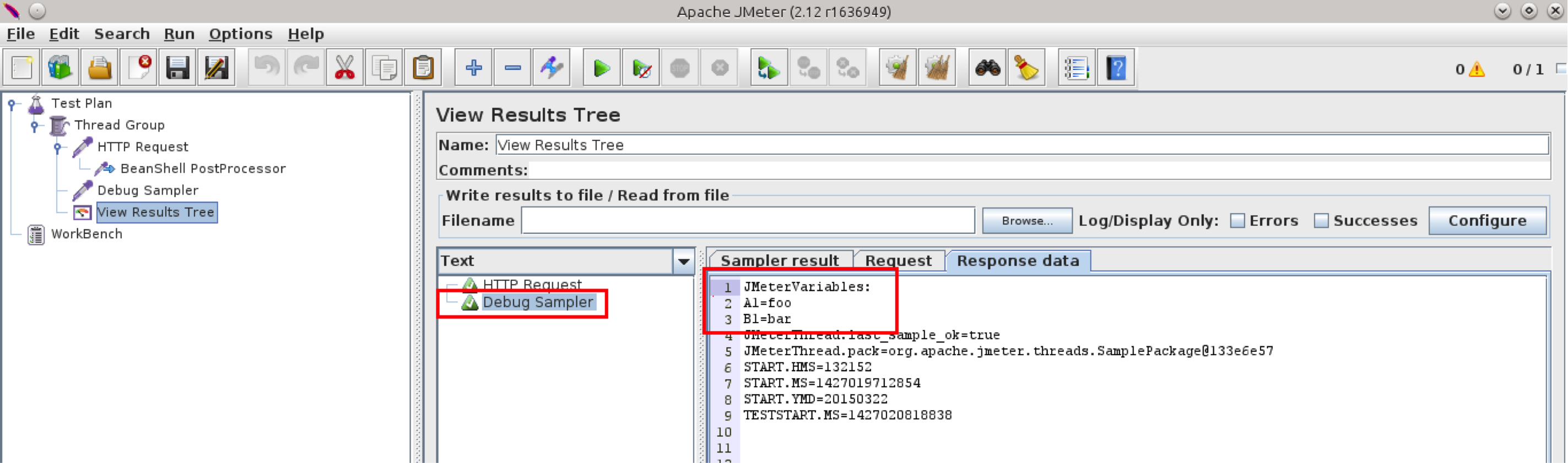 debug sampler