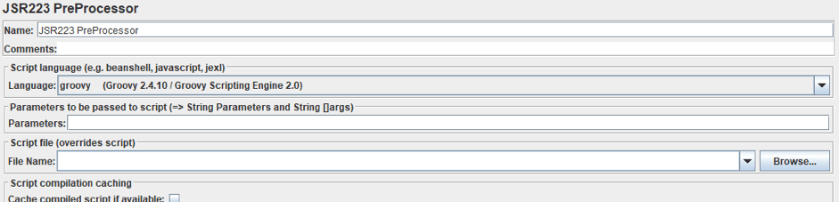 A screenshot of Groovy in the JSR223 PreProcessor