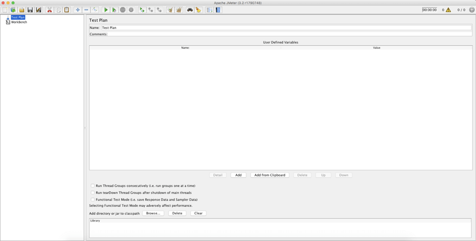 Empty JMeter test plan