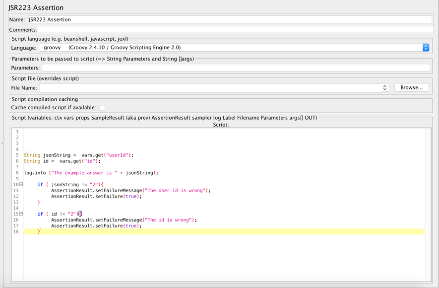 Value Assertion to extract JSON response values