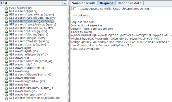 virew results tree request tab