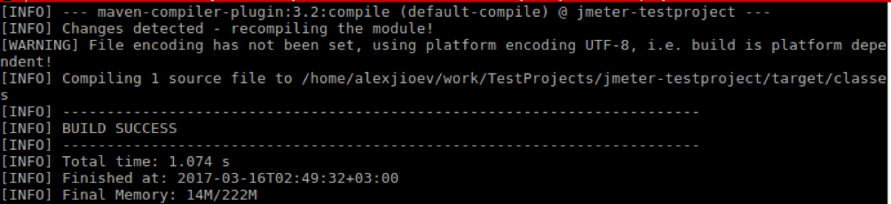 running maven and jmeter