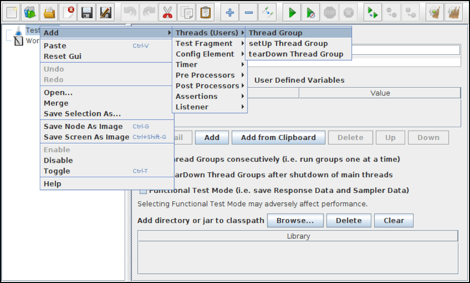 create a thread group in jmeter
