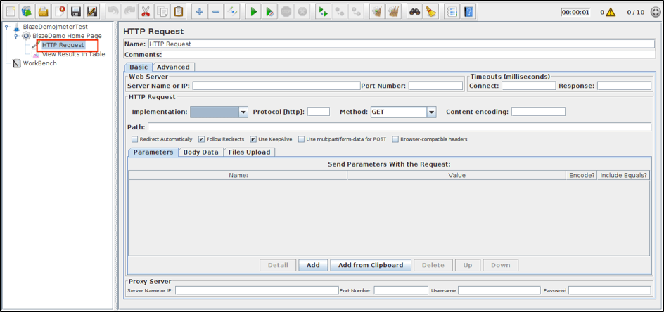 http request on jmeter