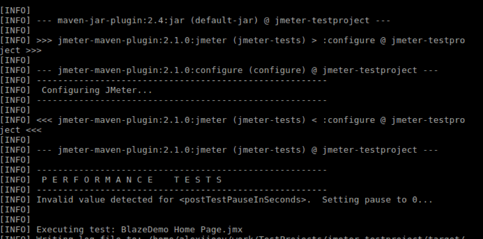 jmeter maven plugin output