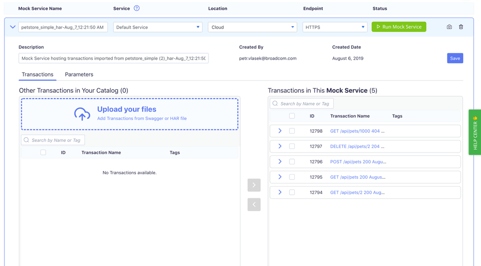 mock services upload files