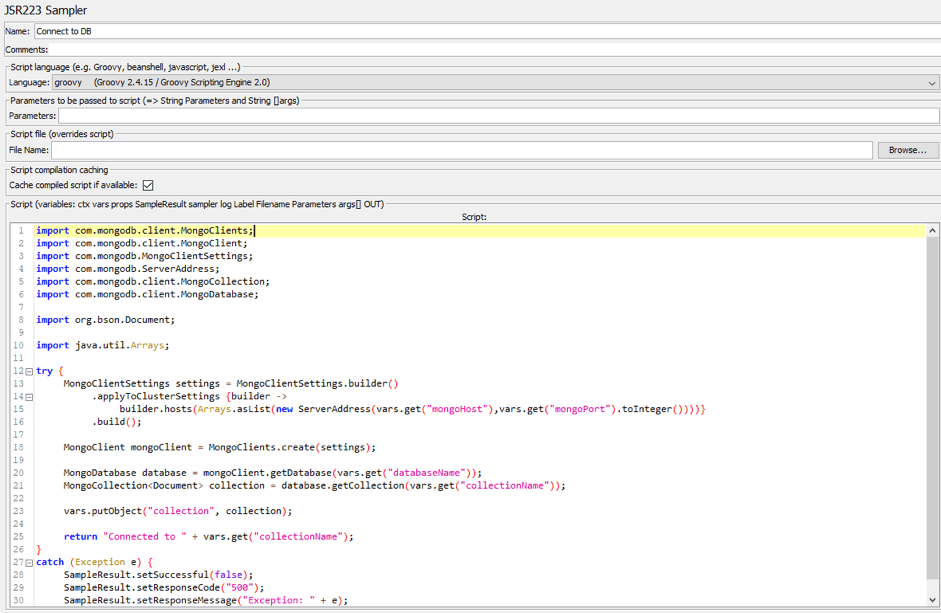 Connecting JMeter to the MongoDB Database