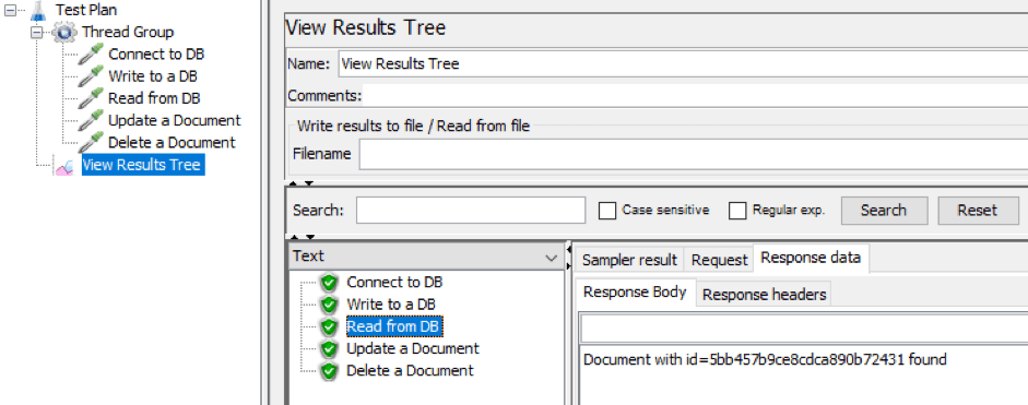 "Document inserted" response
