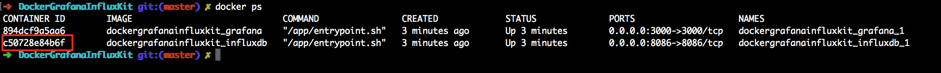 Container ID related to the InfluxDB container.