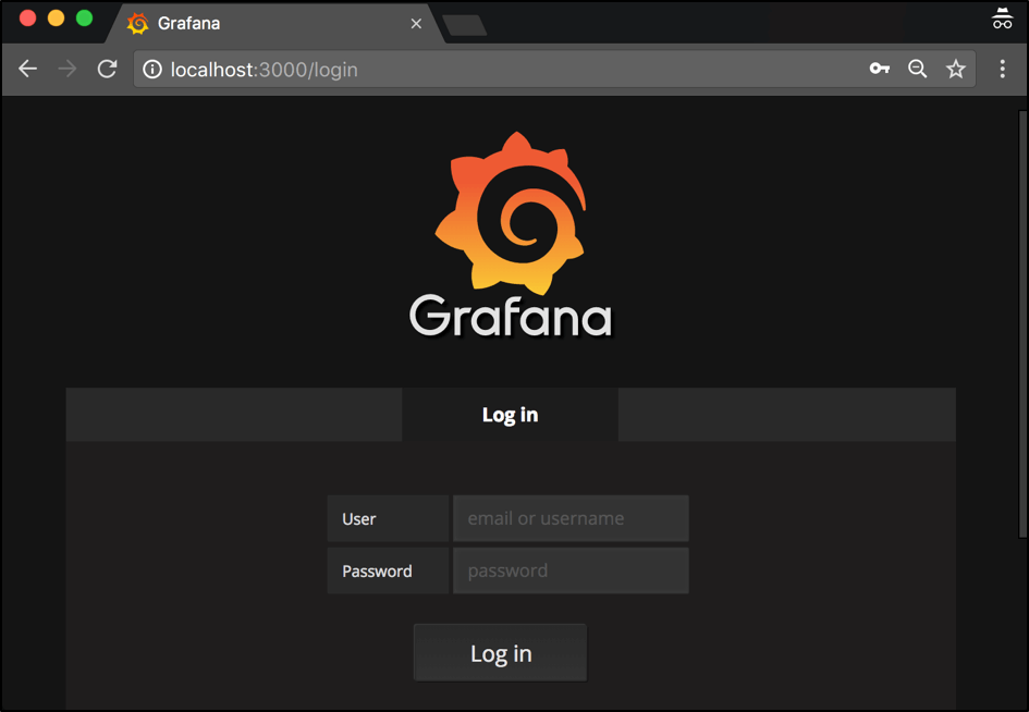 Grafana login page