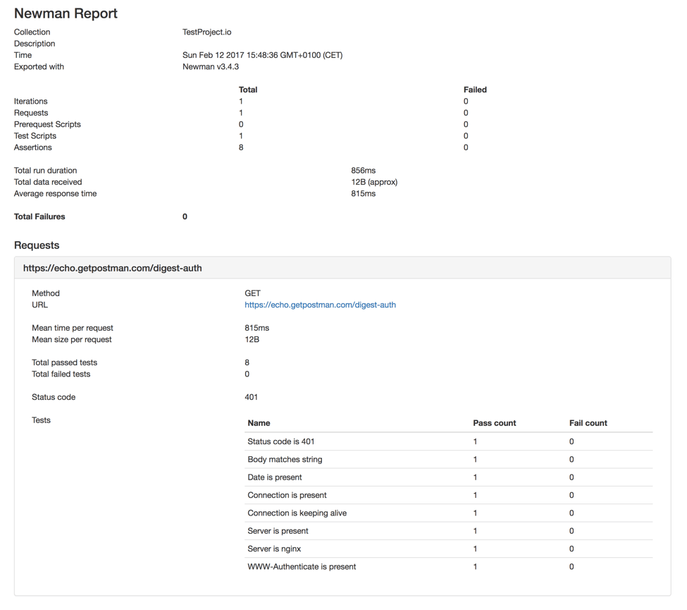Opening Newman Postman JSON file in Chrome