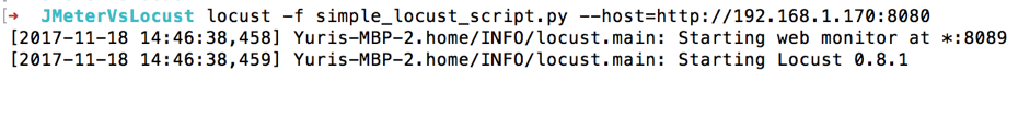 Running a Locust test script