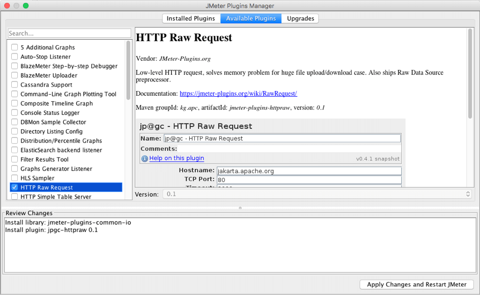 Installed JMeter plugins tab