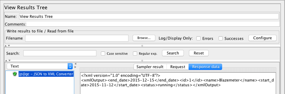 View Results Tree screenshot