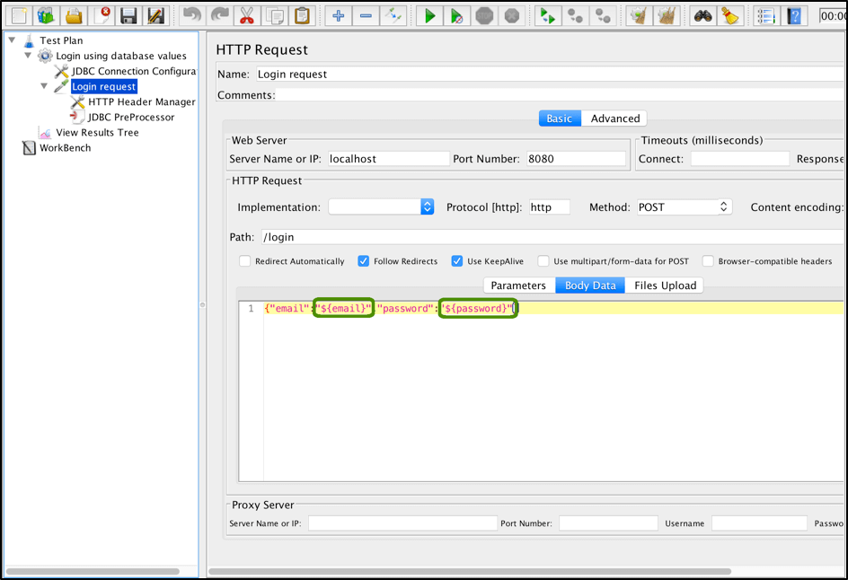 jmeter, jdbc preprocessor