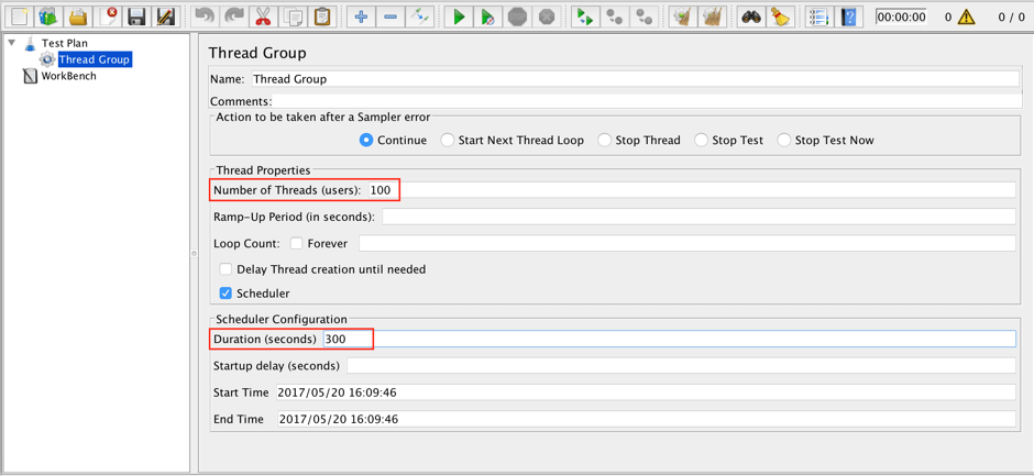JMeter ramp-up period in Thread Group empty
