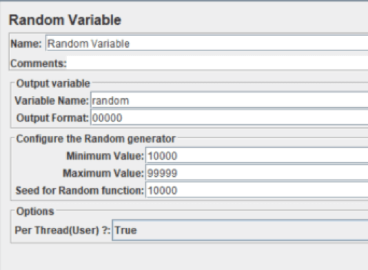 jmeter , load testing, random variable sampler