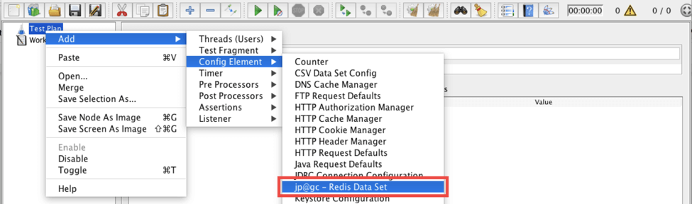 Redis Data Set config element