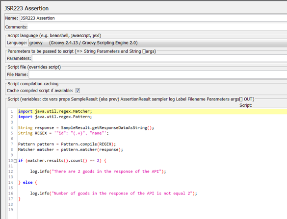 Adding code to JSR223 assertion