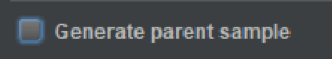 A screenshot of where to deselect generate parent sample.